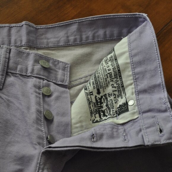 Levi's 501 Red Tab Button Fly Pastel Purple Lavender Jean Shorts 27 Mint Cond. - Picture 5 of 7